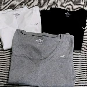3 New Hollister v neck medium tshirts